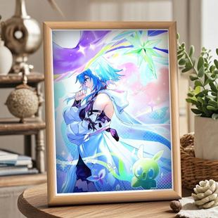 Little Joe King Glory Surrounding Art Glass Wooden Photo Frame Dormitory Desk Ornaments Decoration Table Friends Gift