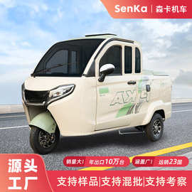 电动三轮车家用小型带棚皮卡拉货载货车可上牌老年女士接送孩子