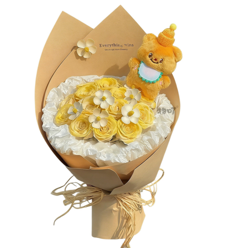 香皂花束成品创意一岁一礼送闺蜜创意情人节生日礼物送女友公仔