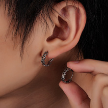 镂空六芒星耳环男痞帅时尚潮流设计感耳扣女高级感百搭耳饰品批发