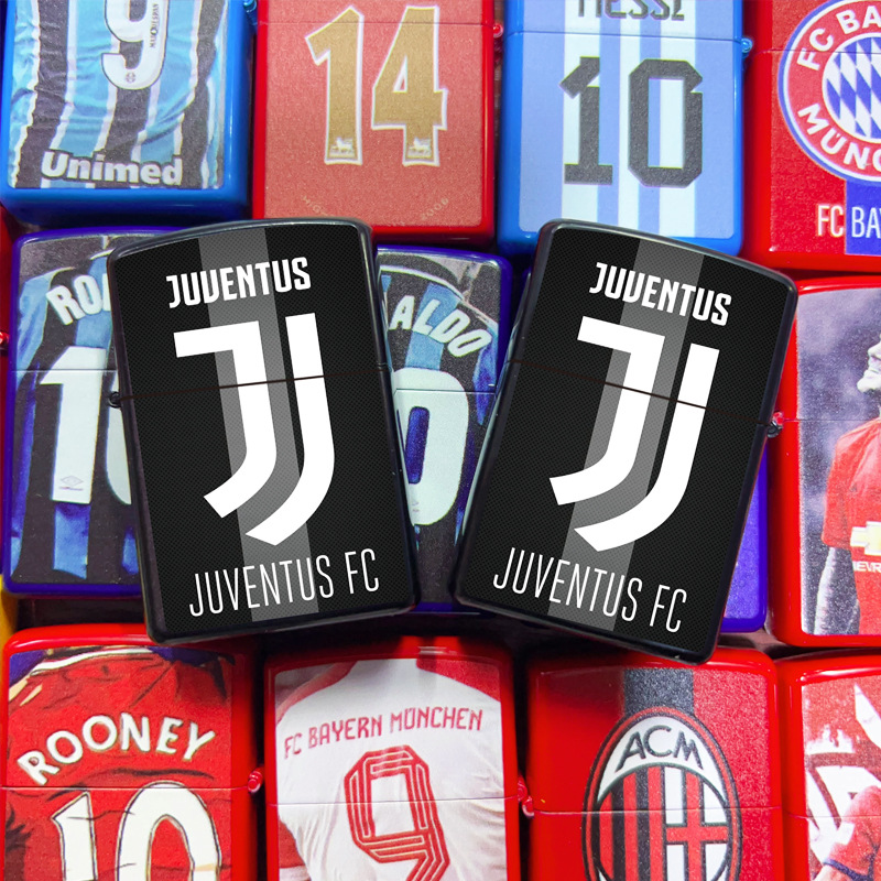 Encendedor de queroseno con diseño de jugador legendarario de la dinastía del fútbol, textura retro en relieve, acabado mate, artesanía