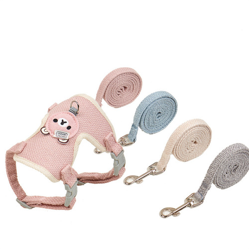 Dog Leash Bear Chest Back Clothing Style Cat Guinea Pig Chest Back Strap Small Dog Bichon Teddy Dog Leash