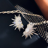 Silver needle, fashionable elegant earrings, silver 925 sample, diamond encrusted, European style