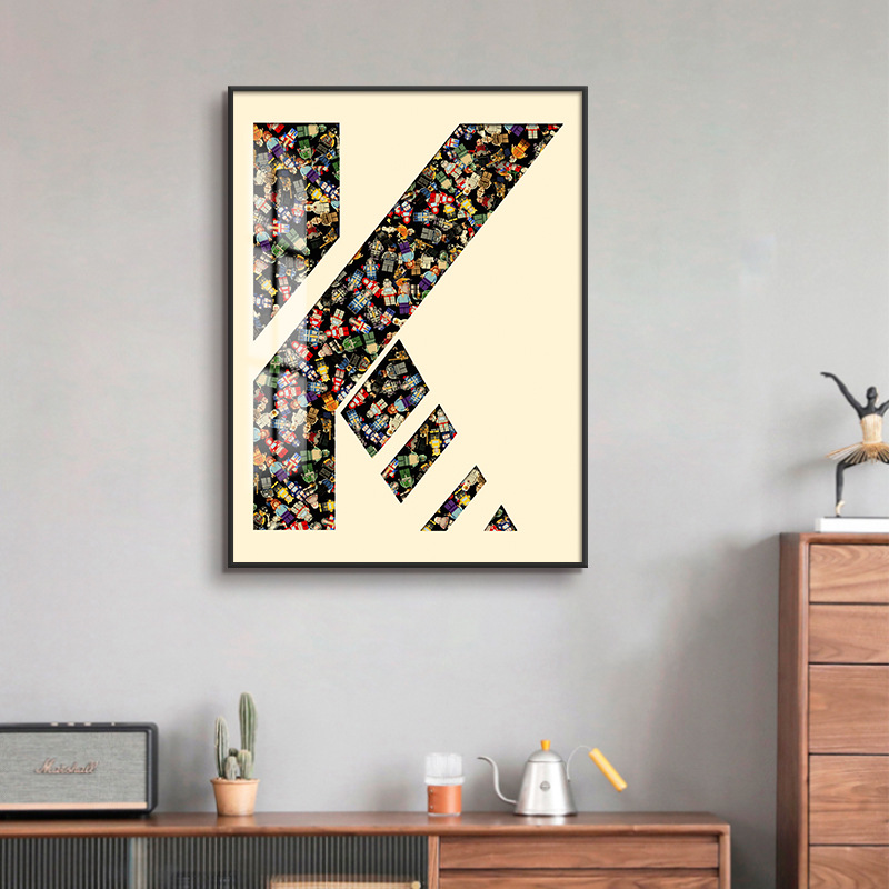 Bloques de construcción de Lego, pintura colgante, pintura decorativa tridimensional, pasillo de entrada, mural de entrada, dormitorio de niños, pared de comedor 3D