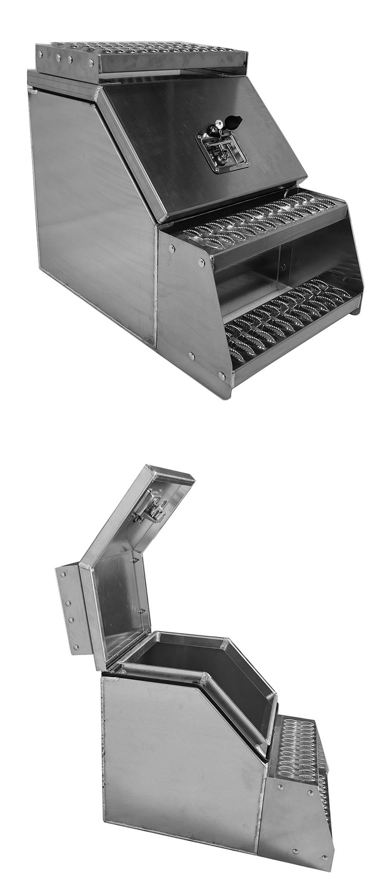 Aluminum Patterned Plate for Vehicle Trucks, Pickup Trucks, Trailers, Step Ladders, 12inch Aluminum Alloy Repair Tool Box
