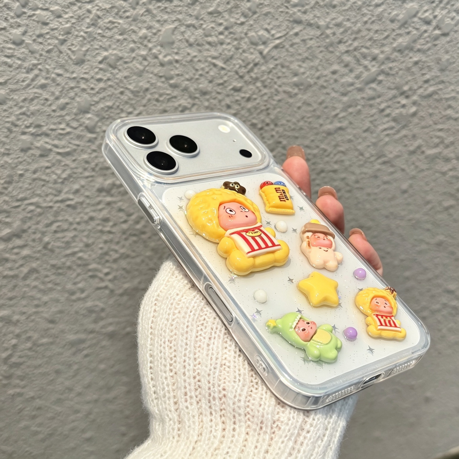 适用苹果18promax手机壳iphone17滴胶卡通星星人16pro新款X保护套
