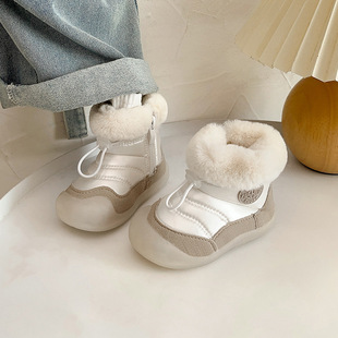 Winter Baby Snow Boots Korean Style Soft-soled fleece-lined Warm 1-3 Years Old Cotton Shoes Women's Infant Men's Toddler Shoes
