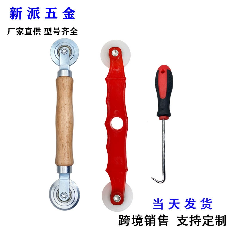Производитель оптовый ролик pressing roller из пластиково-стального сетки для мушек с выпукло-вогнутой двухголовой деревянной ручкой металлическая сетка прессование ролик