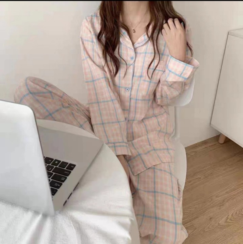 2025新款睡衣女韩版花边春夏长袖宽松可爱长袖女士家居服套装批发|undefined