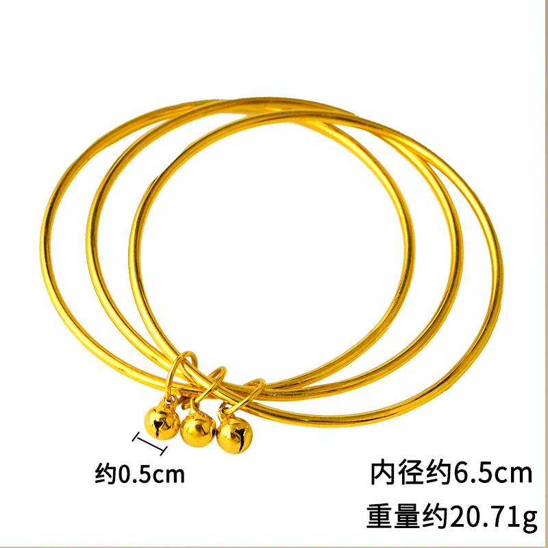 Vietnam arena oro Sansheng Sanshi Sanhuan campana pulsera de Latón chapado en oro cerrado multi-anillo pulsera de las mujeres antiguas al por mayor