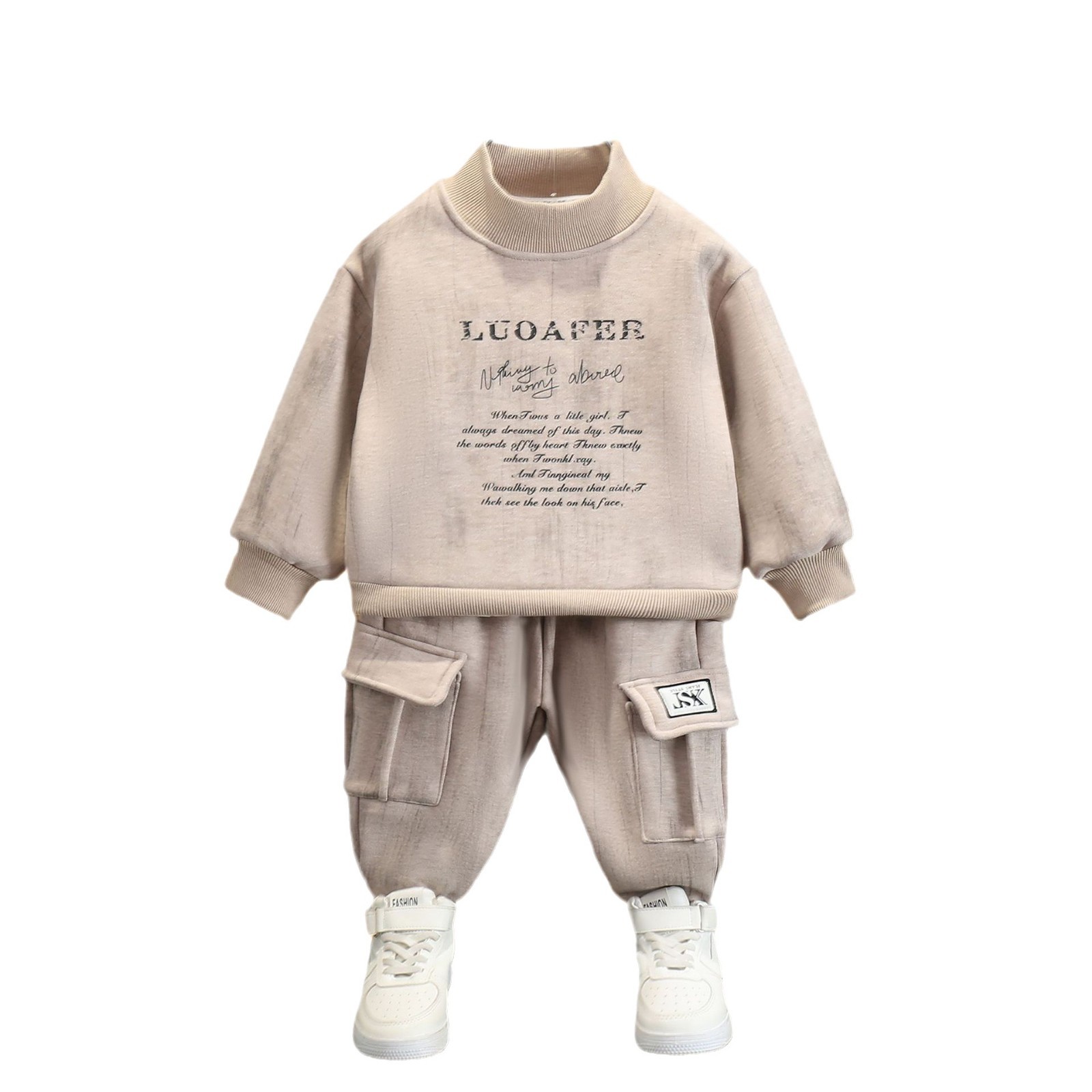 6748 Traje de niño Otoño 2025 Nuevo estilo Red de Internet Estilo occidental para niños más suéter de terciopelo Otoño e invierno Un traje de dos piezas de terciopelo