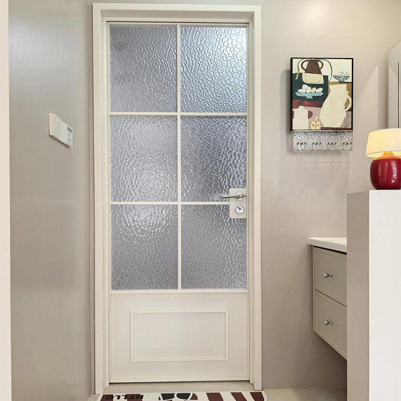 French-Style Bathroom Door, Retro Aluminum Alloy Door, Bathroom Door, Kitchen Glass Door, Soundproof Design, Retro Glass Door