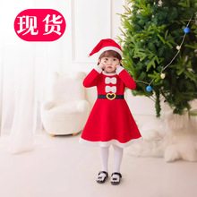 女童圣诞连衣裙2023秋冬新款女童加绒高档公主裙圣诞节COS服