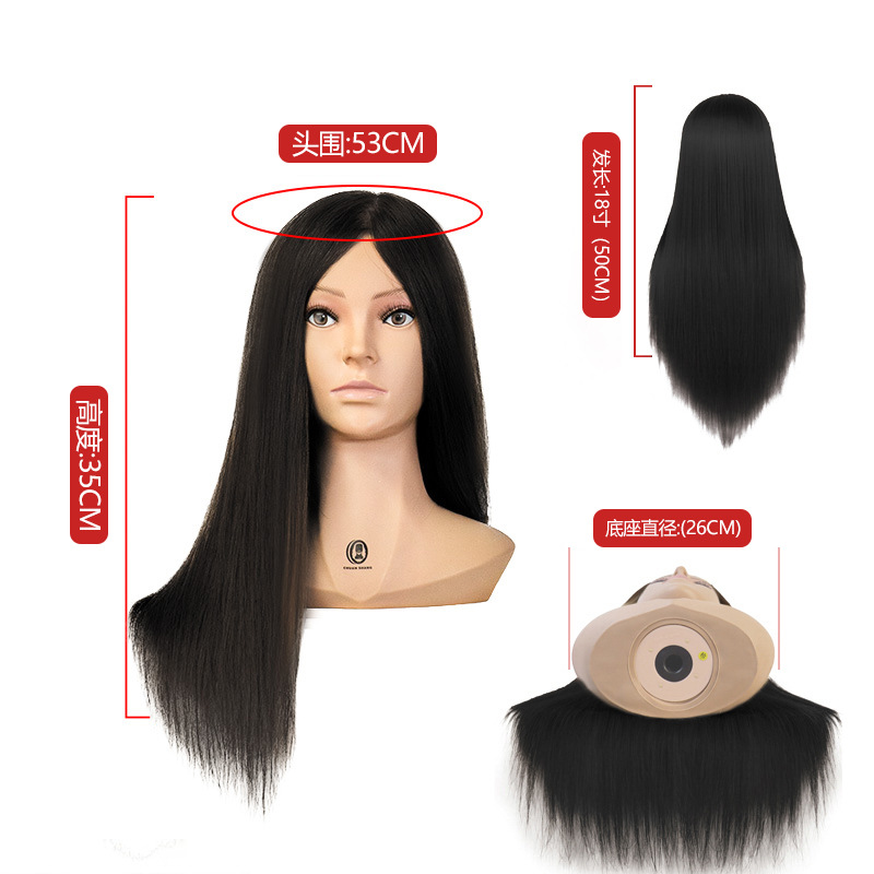 Cabeza de Maniquí con Hombros de Cabello Natural para Ejercicios de Corte y Peinado image 12