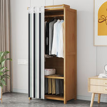 衣柜卧室家用简易组装出租房经济型布艺多层柜子结实耐用竹挂衣橱