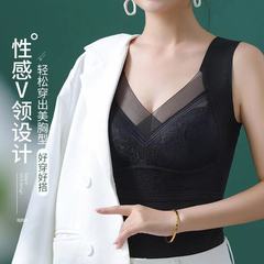 New style thickened velvet underwear with breast pads, outer wear for women, slim fit, seamless, heated German velvet thermal vest for women