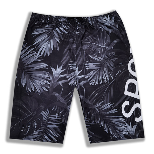 Men's Flat-Front Extended Length Hot Spring Pants Professional Beach Medium-Sized Five-Finger Swimsuits for Guys