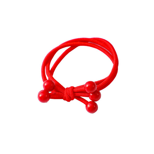 New Year's Good Luck Headband Festive Red Rubber Band Hair Band Animal Year Red Rope High Elasticity Hair Accessory Hair Rope Durable