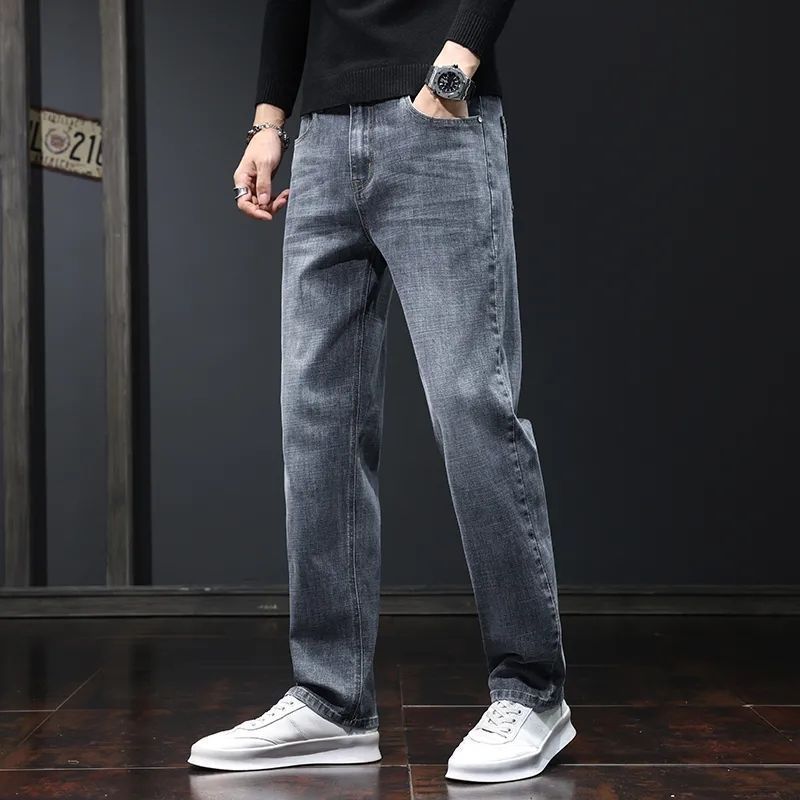 秋冬季直筒大码牛仔裤男士宽松2025冬季新款加绒加厚休闲长裤子男