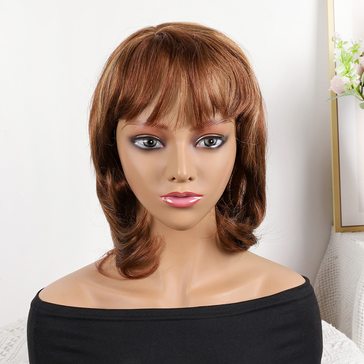 Fibra química al por mayor bob cabello pelucón mecánico pelucón cubierta de pelo