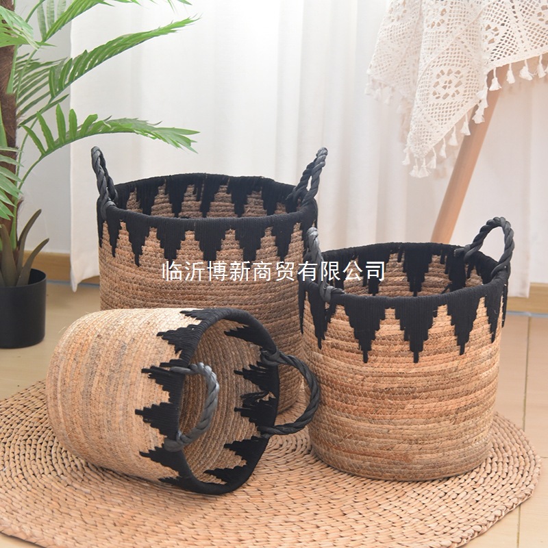 Canasta de almacenamiento de paja, canasta de ropa sucia de gran capacidad para el hogar, canasta de almacenamiento de juguetes, canasta de almacenamiento de juguetes, decoración de sala de estar