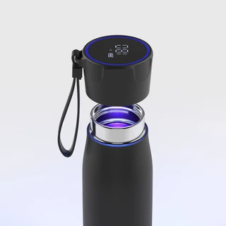 智能紫外线杀菌保温杯316不锈钢保温杯UVC自洁水杯提醒喝水测温