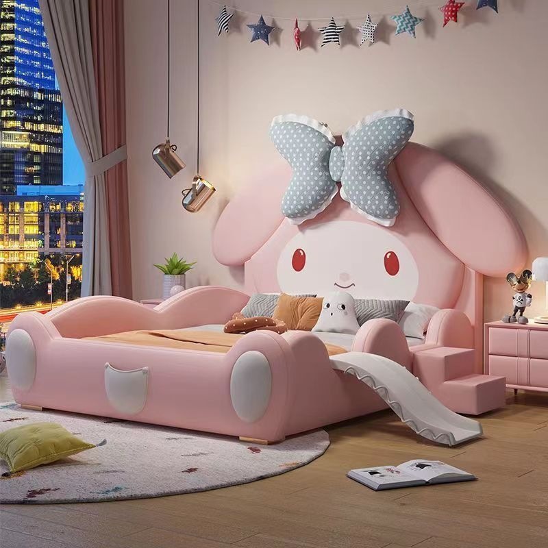 Cama infantil cama princesa niñas 1.5 con barandilla de dibujos animados cama de dormitorio niñas inswind red cama única roja