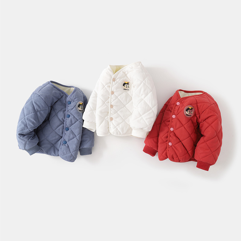 Abrigo de bebé Otoño e Invierno ropa de algodón acolchado con forro polar ropa engrosada de Los Bebés Ropa acolchada de algodón para niñas nuevos niños ropa de bebé