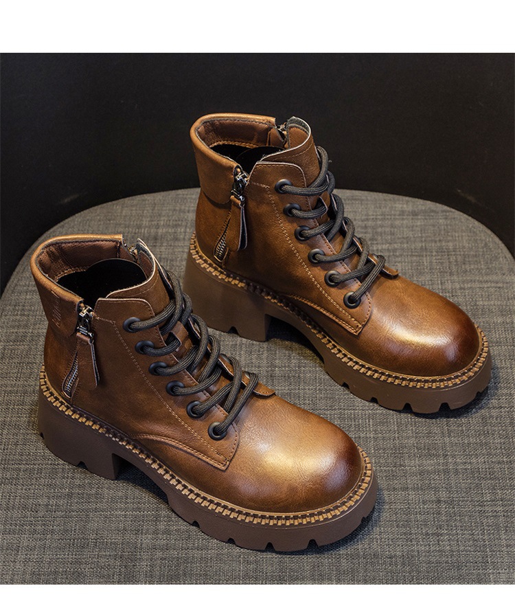 Boot Martin da nữ cổ thấp đế dày phong cách Anh quốc mùa thu đông — M2279-1 màu đen lót nhung, M2279 Màu cà phê lót một lớp, M2279-1 Màu cà phê lót nhung, M2279 màu đen một lớp bên trong chi tiết 22