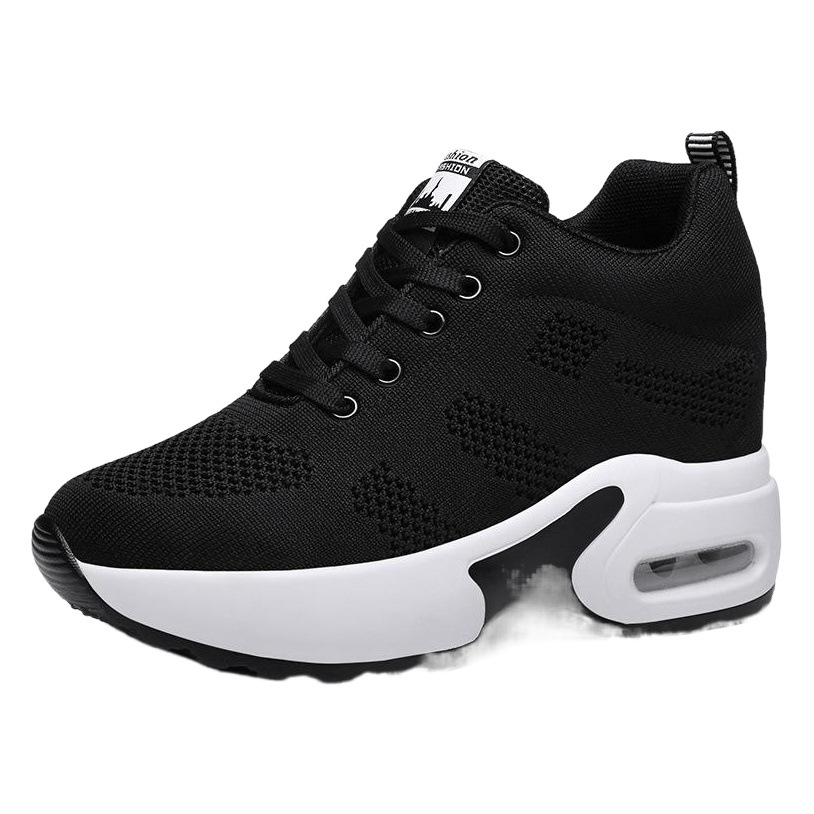 Otoño nueva malla transpirable cuadrado danza fantasma danza zapatos de las mujeres ocultos altura zapatilla cojín de aire suave zapatos de baile de fondo