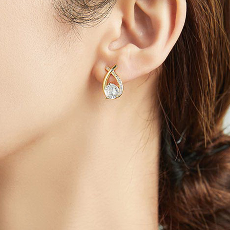 Fashion female cross zircon alloy stud earringspicture4