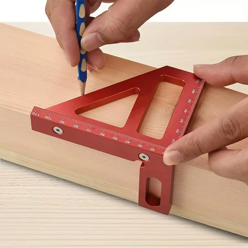 MEIMDA跨境铝合金三角尺装修工具45度角尺木工划线尺直角尺划线器