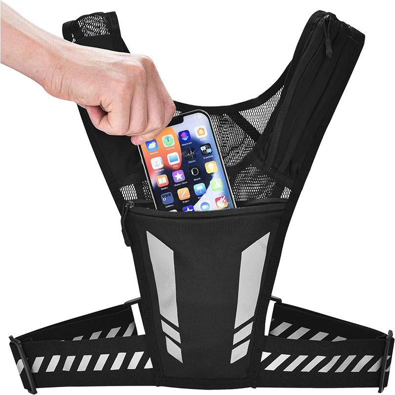 Sports fashionable teapot for men and women, breathable chest bag, capacious retroreflective mobile phone, backpack, for running