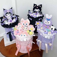 クリスマス、親友、彼女、誕生日プレゼントに、リナベル、スターデュ、クロミの漫画風人形の花束を贈りましょう。