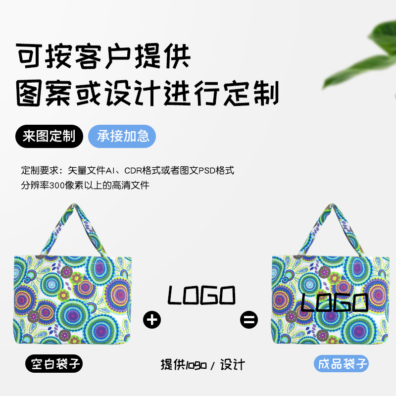 En stock bolsa de lona de impresión de moda estudiante bolsa de lona de protección del medio ambiente creativo bolsa de compras bolso de hombro engrosado