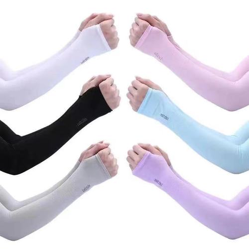 Summer Sun Protection Ice Sleeve for Men and Women, Ice Silk Sleeve Cover, UV Protection Breathable Glove Arm Sleeve, Cycling and Driving Arm Guard