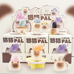 热款猫猫PAI水晶盲盒小摆件系列盲盒公仔手办桌面摆件装饰惊喜礼