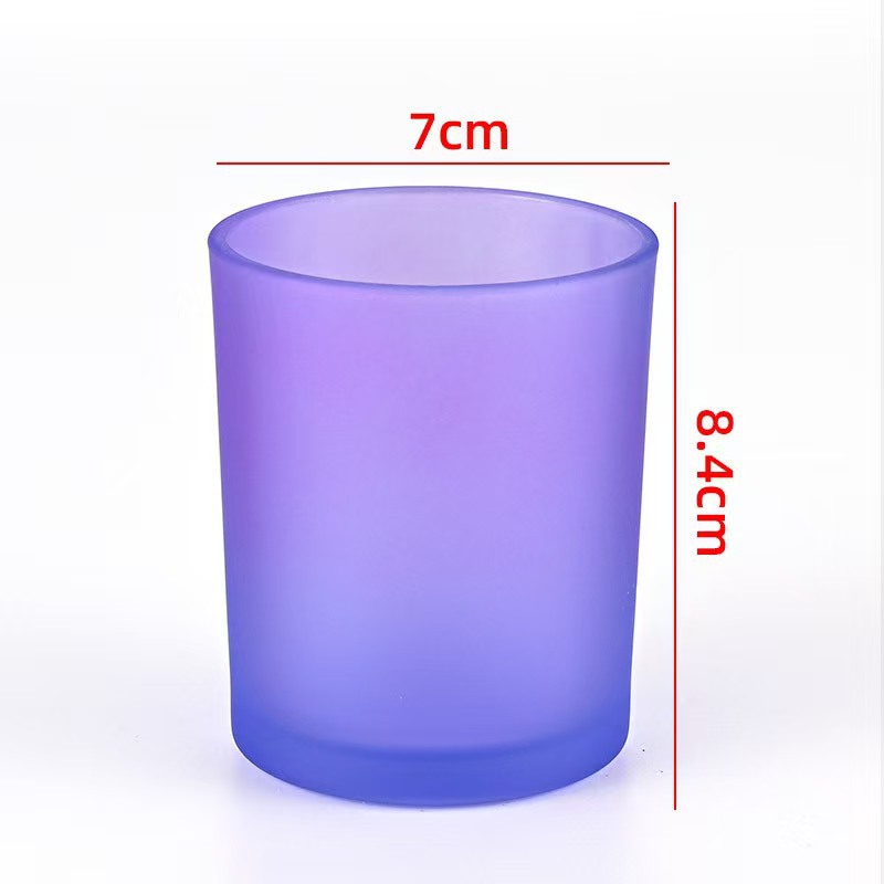 Inventario transfronterizo venta caliente de vidrio de colores taza de cera de incienso candelabro 8090 calibre candelabro ornamental contenedor de velas