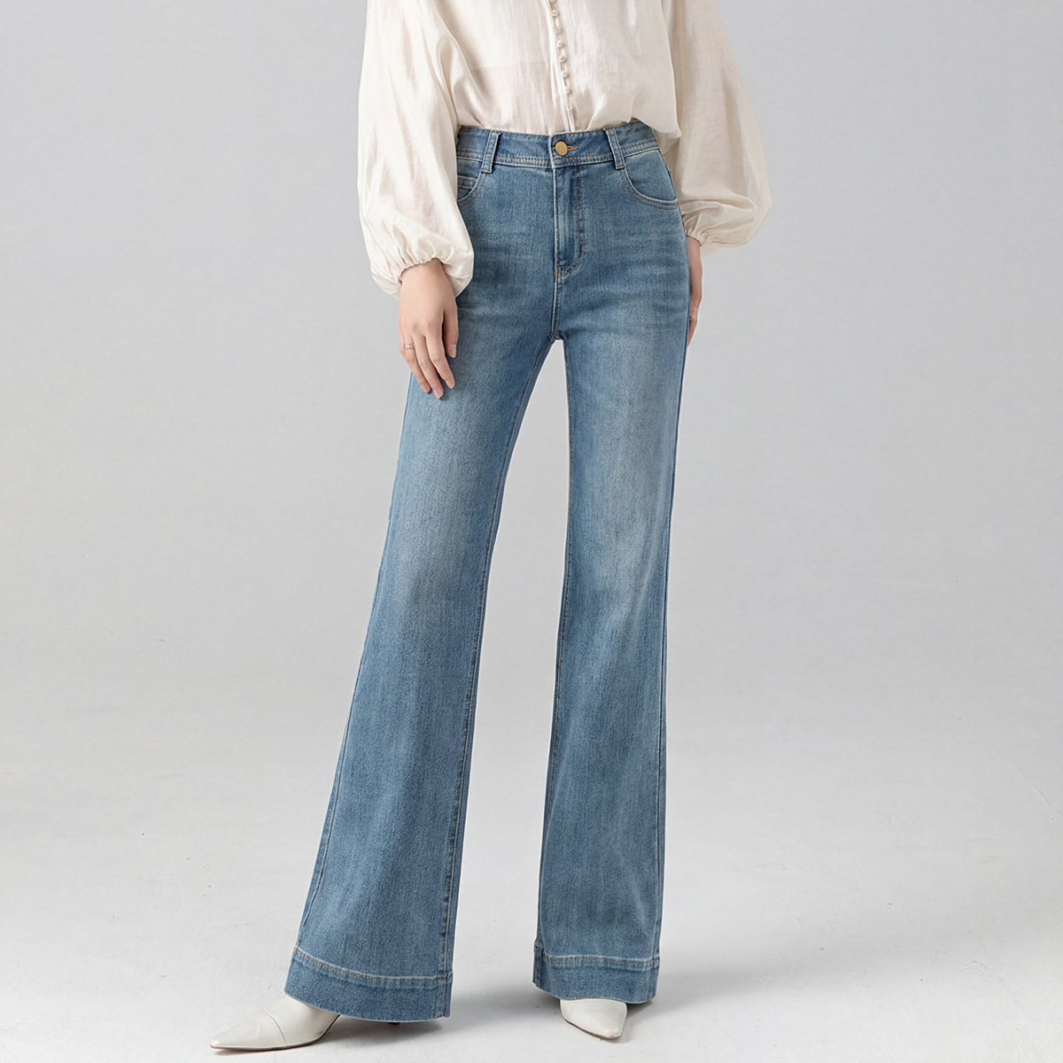 Xingge Tencel American-Style Flared Jeans for Women 2026 New Spring Petite Bootcut Pants Retro Stretch