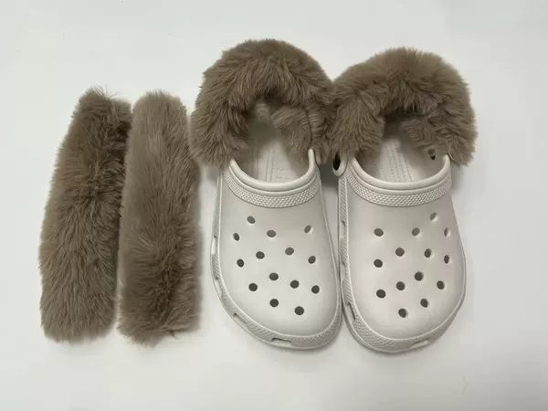 A set of brown wool shoe covers