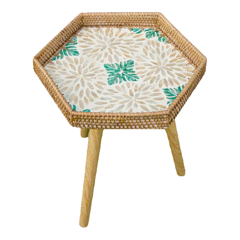 Mesa de té de madera sólida, mesa de té de madera sólida, sofá de salón, mesa redonda de balcón, mesa de té de almacenamiento en el hogar