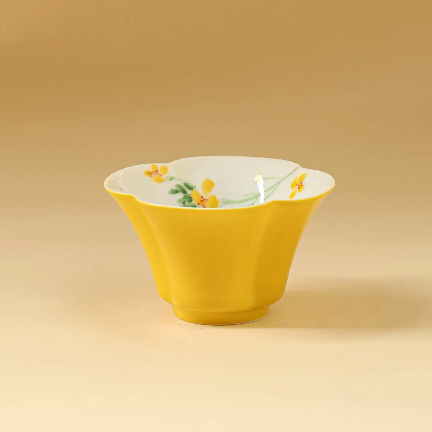 手绘功夫茶杯单杯白瓷主人杯子个人专用釉下彩茶具陶瓷建盏品茗杯