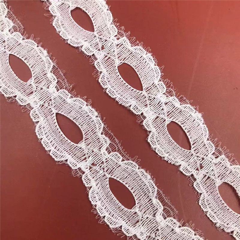 2CM中孔蕾丝花边带孔可穿丝带花边童装女装项链洛丽塔无弹花边