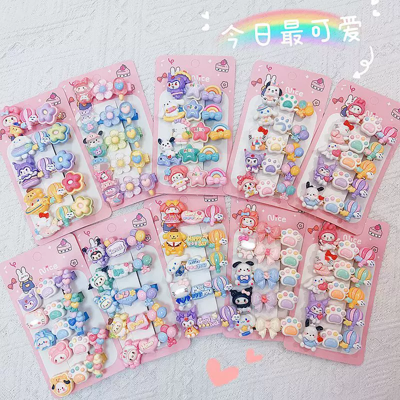 Glossy cartoon hairgrip, universal bangs