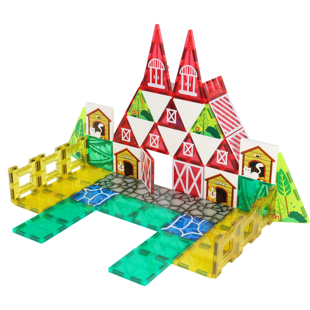 Ventana de color transfronteriza, hoja magnética, bloque de construcción magnético, imán, rompecabezas, imán de hierro magnético, pasta de piedra, rompecabezas, pieza magnética de granja
