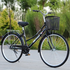 フルベアリング 大人用 メンズ レディース 24inch 26inch レトロバイク 通勤車 高齢者用 タンデムバイク 軽量