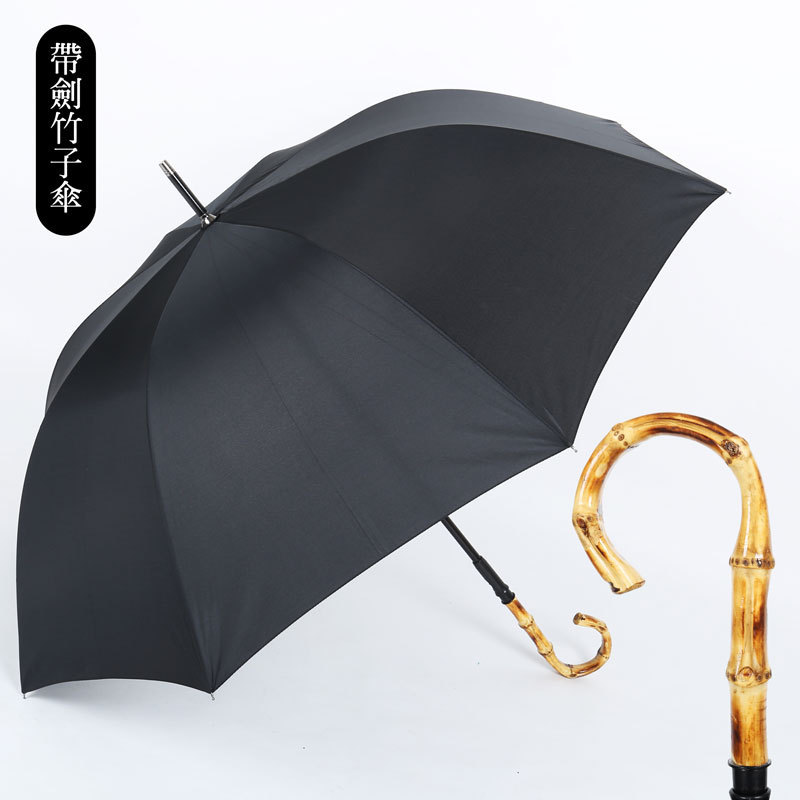 Autumn Night Garden AZAHAR White Crystal Ruby Umbrella Long Handle Crystal Sunscreen Umbrella Creative Unsharpened Umbrella with Sword for Self-Defense