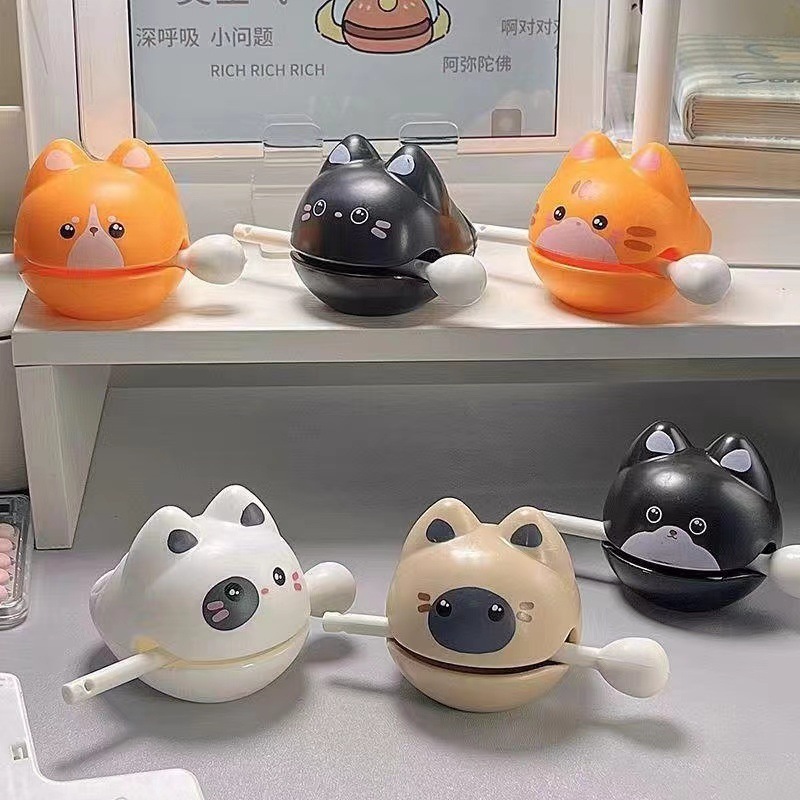 創造的な減圧ノック仏の功徳 + 1 小さな木魚デスクトップ装飾品子供のおもちゃホリデーギフトドロップシッピング|undefined