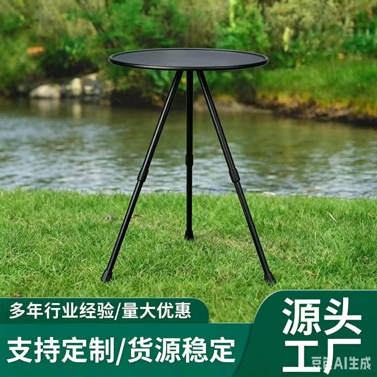 Mesa redonda pequeña plegable de aleación de aluminio para exteriores, mesa portátil de altura ajustable, mesa de té para acampar, mesa de comedor plegable para acampar