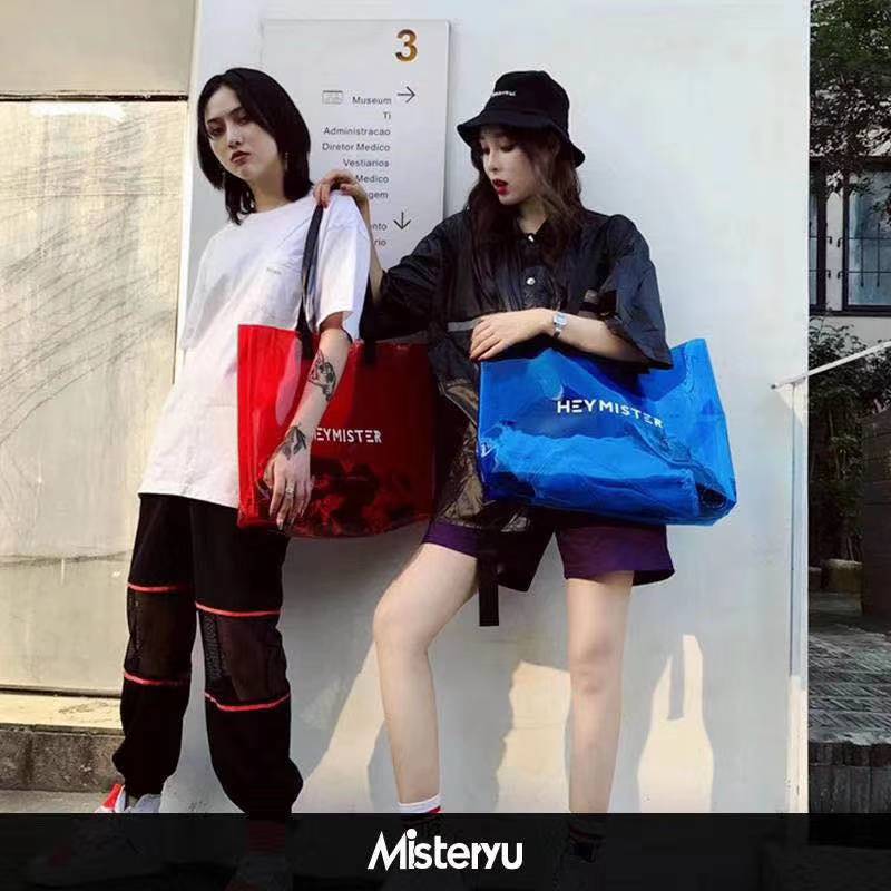 pvc透明手提袋PVC购物袋立体透明防水手提袋塑料包装袋礼品袋